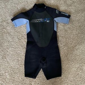 O'Neill Reactor Black/Blue Kids Full Zip Wetsuit
